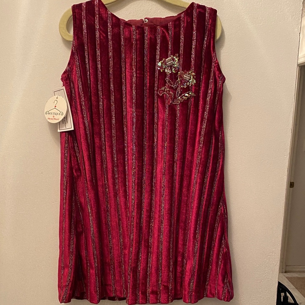 Elegant Red Striped Kids Formal Dress